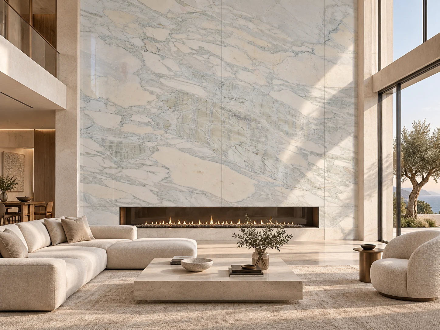 Calacatta Oyster statement wall application