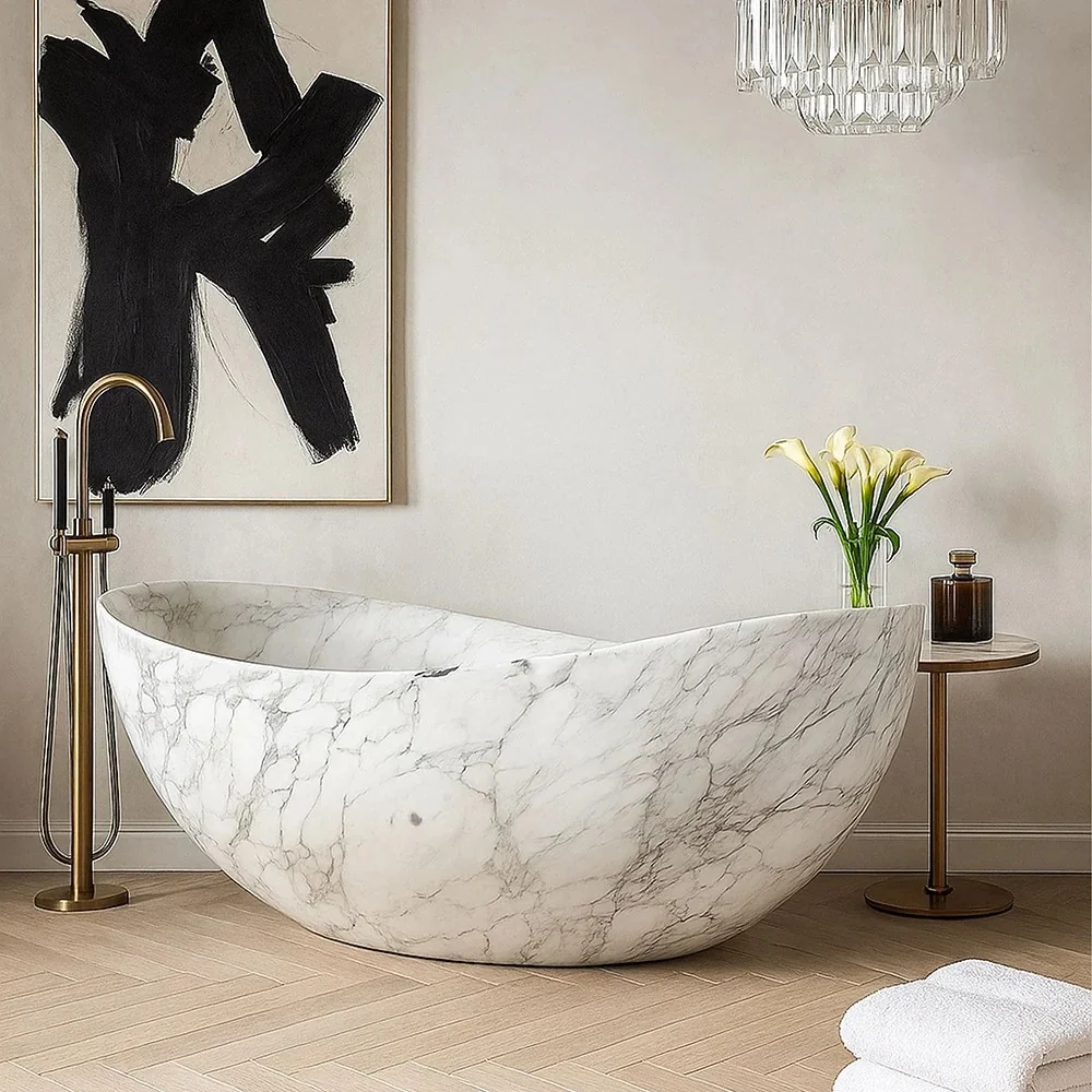 Calacatta marble bathtub