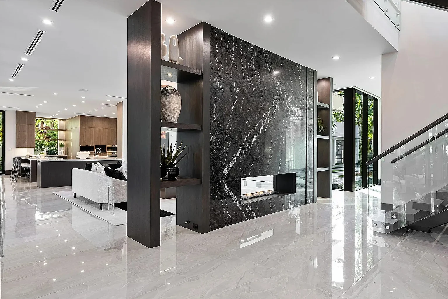 Completed residential marble floor project view 02